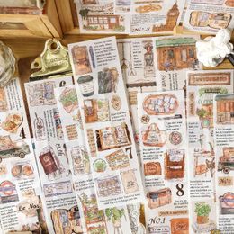 Gift Wrap Traveling Coffee Vintage Stickers For Scrapbooking Junk Journal Decorative Craft Supplies Stationery Aesthetic Arts Sticker