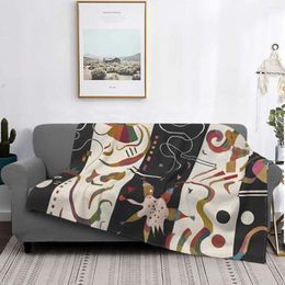 Blankets Modern Art Blanket Wassily Kandinsky Bauhaus Flannel Autumn Breathable Super Warm Throw For Bed Plush Thin Quilt