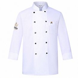 chef Uniform Restaurant Kitchen Jacket Cooking Bakery Short/full Sleeve Plus Size Catering Food Service Breathable Collar Coat i546#