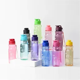 Water Bottles 650ML Large Capacity Sport Bottle Transparent Multi-color Portable Outdoor Travel Plastic Cup