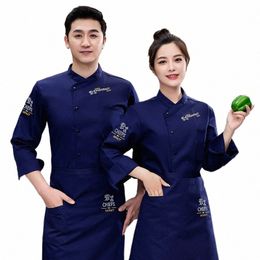 hotel Chef Uniform Lg Sleeve Autumn And Winter Clothes Male Breathable Plus Size Waiter Workwear Restaurant Ding Room Rear Kit G4Z0#