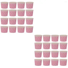 Disposable Cups Straws Housoutil Cupcake Liners And Ice Cream - 100 Pcs Dessert Bowls Containers For Parties Events