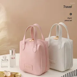 Storage Bags Pink Handbag Cosmetic Bag Organiser Toiletry Travel Cute Home Tote With Zipper