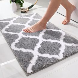 Olanly Bathroom Bath Mat Super Soft Absorbent Microfiber Bath Rug Non-slip Tape Water Mat Shower Floor Carpet Toilet Luxury Rug 240312