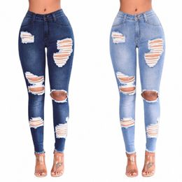 2023 Hot Sale Ripped Jeans For Women Fi Slim Stretch Denim Pencil Pants Street Trousers Casual Female Clothing S6eR#