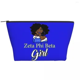 Cosmetic Bags Zeta Girl Bag Women Cute Big Capacity Phi Beta Sorority Makeup Case Beauty Storage Toiletry