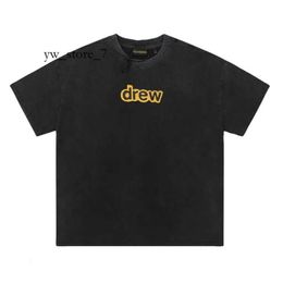 Drew Designer Fashion Clothing Tshirt Luxury Mens Casual Tees Vintage Washed Old Smiling Face Unisex Cotton Double Yarn Loose Drew Tshirt 7867