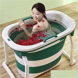Bathing Tubs Seats Folding Bath Barrel Adt 76.5Cm Heightened Tub Thickened Baby Home Swimming Deepened Bathtub Ppaddtpe Drop Delivery Dh493