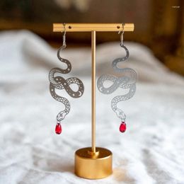 Dangle Earrings Drop Of Blood Venom Ruby Snake Witchy Jewelry Hypoallergenic Halloween