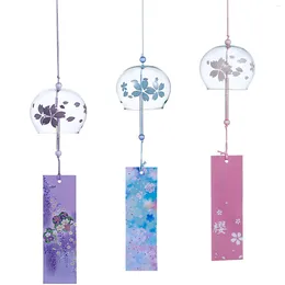 Decorative Figurines 3 Pcs Japanese Wind Chimes Wedding Decor Garden Glass Bells For Outside Manual Hanging