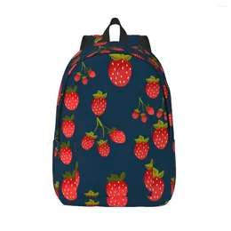 Backpack Laptop Unique Strawberries School Bag Durable Student Boy Girl Travel