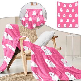 Blankets Halloween Ghost Blanket Reversible Flannel For Girls Women Kids Super Soft Cute