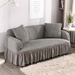 Solid Colour Elastic Sofa Cover For Living Room Printed Plaid Stretch Sectional Slipcovers Sofa Couch Cover L Shape LJ201216229m