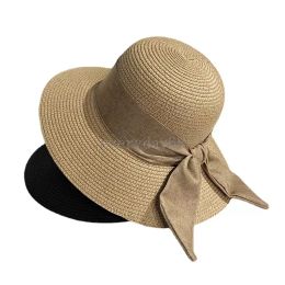 New Summer Wide Brim Hats Women's Beach Sun Hat Women Vacation Sunscreen Cap Woman Sunshade Straw Hat Ladies Dress Caps