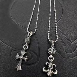 20 designer de estilo Silver Cruzes Correntes de colares pendentes para homens e mulheres Marca de luxo Personalidade punk cross style amantes presente jóias de rock de hip hop