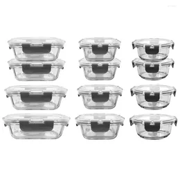 Storage Bottles NutriChef 24-Piece Stackable Borosilicate Glass Food Containers Set Grey Capacity 2.2 Pounds 2 Kitchen Vegetable