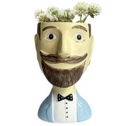 Planters Face Flower Pots Man Head Pots For Plants Unique Planters Face Pots For Indoor Outdoor Succulent Planters Outdoor Plant Pots