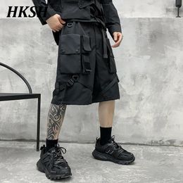 Men's Shorts HKSH Summer Workwear Trendy Brand Ins High Street Loose Outerwear Knee-length Pants Pockets Straight Capris HK0670