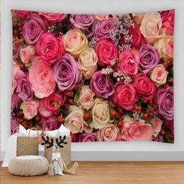 Tapestries 3D Print Flowers Head Tapestry Macrame Wall Decor Home Art Aesthetic Room Living Canvas Bedroom Background Cloth Tapiz