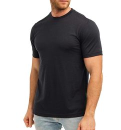 100% Merino Wool TShirt Men Short Sleeve Merino Shirts Sport Lightweight Base Layer Hiking Tshirt Soft Breathable Undershirt 240315
