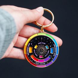 Coloured wheel keychain interactive keychain art keychain artist gift 240329
