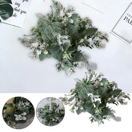 Candle Holders Cup Candlestick Base Simulation Green Plant Table Articles Wreath Decoration Artificial Wedding I6W4