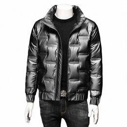 zipper Closure Down Jacket Men Down Jacket Stylish Men's Down Cott Jacket Warm Regular Fit Coat with Stand Collar for Autumn m2up#