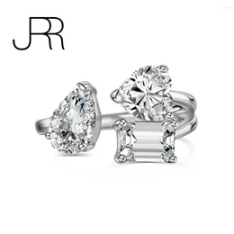 Cluster Rings JRR Arrival 925 Sterling Silver Adjust Free Size Wedding Promise Party Fine Jewellery For WomenValentine's Day Gift