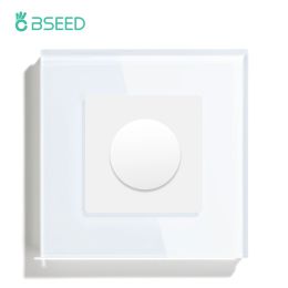 Control BSEED EU Standard Dimmer Light Switch Push Button Rotary Dimming Glass Mechanical LED Dimmable Wall Mounted Switches