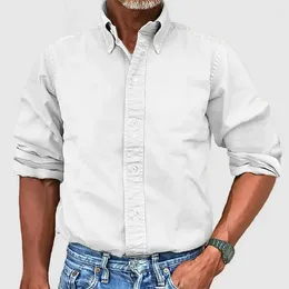 Men's Casual Shirts Men Regular Fit Shirt Slim Long Sleeve Stylish Lapel Collar Cardigan Breathable Fabric For Spring