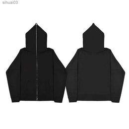 Men's Hoodies Sweatshirts Unisex full zip jacket zippered sweatshirt hooded sweater white cardigan sweater spring/autumn sweaterL2403