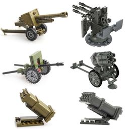 Soldiers Third-party Figurine Accessories Howitzers Rocket Launchers Anti-aircraft Guns Military Assembling Building Blocks Kits Toys