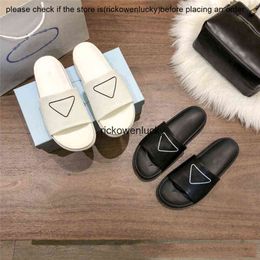 Shoes PrD Triangle P standard family flat slippers womens 2022 summer new thick bottom flip flops wear leisure home beach slippers