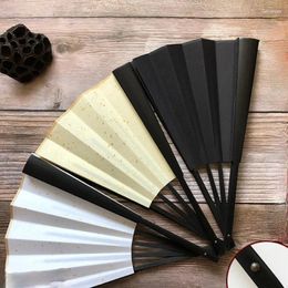 Decorative Figurines 33cm DIY Paper Fans Chinese Ancient Xuan Fan Portable Calligraphy Painting Ventilatore Summer Men Bamboo