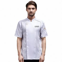 high quality Men's kitchen Costume Summer Profial Head Cook Uniform Catering Hotel Chef Jacket Cafe Bakery Waiter Overalls r9iQ#