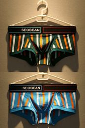 2pcslot mens underwear mens boxer shorts summer cotton thin breathable personality trend sports boxers. 240328