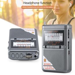 Radio Full Band Radio Receiver FM/AM/SW World Band with LCD Display Portable Radio Pocket Radio Mini Radio with Buckle Receiver