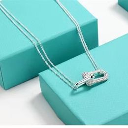 Pendant Necklaces U double necklace love Link Chain mens gold Classic designer woman Heart Necklace jewelry choker have diamond Q240507