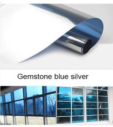 Gemstone Blue Silver Waterproof Window Film One Way Mirror Silver Insulation Stickers UV Rejection Privacy Windom Tint Films Home 2590398