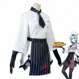 game Genshin Impact Cosplay Costume Amber Eula Lawrence Women Pizza Waiter Lovely Uniform Halen Party Suit h6Zs#