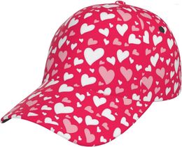 Ball Caps Cute Valentine's Day Baseball Cap Women Men Adjustable Hearts Print Snapback Hats