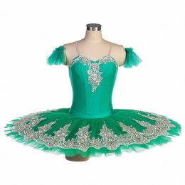 dance Favourite Ballet Tutus BLL543 Dance Favourite Green Stretchy Spandex Bodice Ballet Tutu Stage Performance Ballet Tutu 23kM#