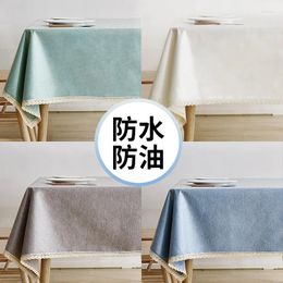 Table Cloth Cotton Linen Tablecloth Wash Free Oil Resistant Waterproof Square Coffee