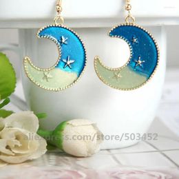 Dangle Earrings 120pairs/lot Star With Moon Long Earring Hyperbole Big Pendant Girls Friend For Women Sister Gifts Ear Cuff