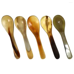 Spoons 5 Pcs Espresso Small Natural Coffee Ice Cream Cake Horns Teaspoons Appetizer Scoop