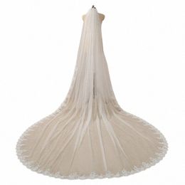 lg Lace Wedding Veil 4 Meters White Ivory Bridal Veil with Comb Blusher Bride Headpiece Wedding Accories S9m8#