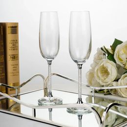 2pcs Wedding Glasses Set European Style Diamond Wine Glass Champagne Flute Glasses Goblet For Valentines Day Party Gifts 240320