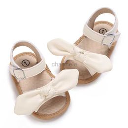 Sandals Baby Girls Sandals Shoes Newborn Bowknot Princess Shoes Infant Girl Toddler Summer Sandals PU Non-slip Shoe 240329