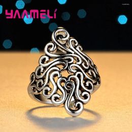 Cluster Rings Delicate Exquisite Women Men Jewelry Anillo Anel Hollow Fashion Ring Black Golden Special Cool Punk Style Wholesale