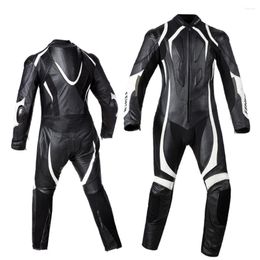 Motorcycle Apparel NVIU Cycling Suit One Piece Leather Jacket Built Hump Protector Titanium Alloy Protective Block Racing